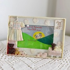 Vintage 3D Picture Frame Toddler Girl Photo 3.5 x 5