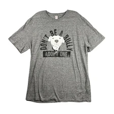 Adopt One Pit Bull Bully Graphic T-Shirt Adult Extra Large XL Gray Tee
