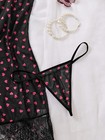 Black Womens Sexy Lace Mesh Lingerie G-String Babydoll Nightdress Sleepwear M — photo 7