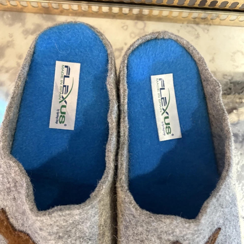 Zapatillas Flexus Mujer Talla 40 Gris Fieltro Hueso de Perro Cómodas Casa Zapatos Hechos en España Foto 3 de 4