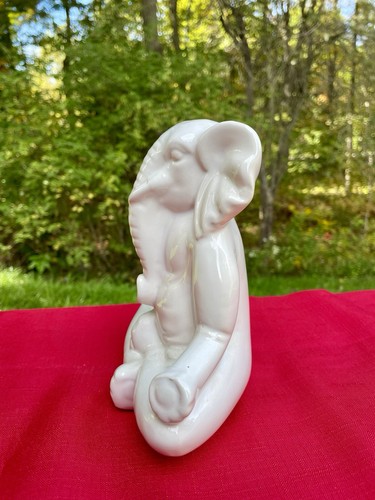 Vintage Hindu Ganesha Elephant Porcelain Figurine Statue Meditation Yoga - Picture 3 of 9