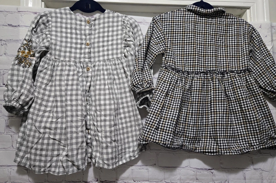 Zara Baby коллекции много 2 платья размер 3/4 лет клетку длинным рукавом - Изображение 2 из 4
