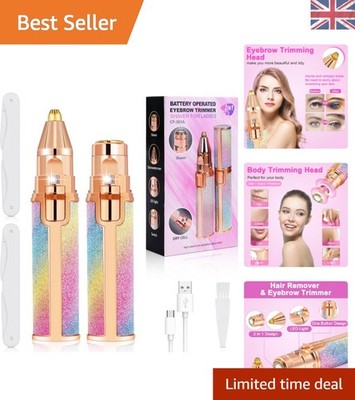 2-in-1 Schmerzloser Elektrischer Gesichtshaarentferner & Brauenschneider mit USB-Ladung