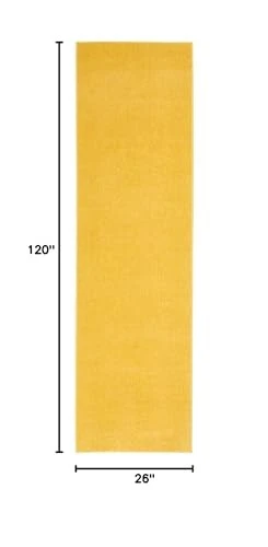 Alfombra amarilla para corredor de cocina 2 X 10 suave pila baja fácil de limpiar uso en interiores y exteriores Foto 2 de 4