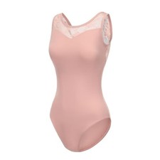 Women and Grils Lace Tank Leotards for Ballet Dance Pink /Lace Medium