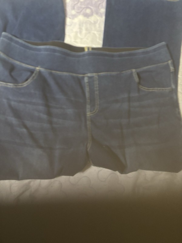 Halara Dark Wash Pull On Stretch Flared Denim Jeans Pockets Womens Plus 3XL New