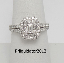 1CT Natural Emerald Diamond Halo Frame Engage...