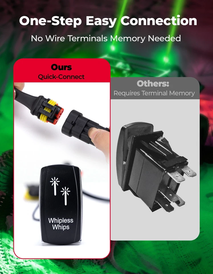 Luces de látigo láser dinámicas sin látigo con 9 modos de luz de persecución y flash para RZR X3 CFMOTO Foto 4 de 4