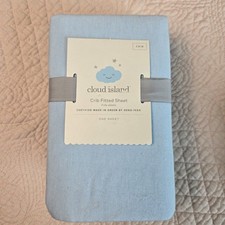 NWT Cloud Island Blue Fitted Baby Crib Sheet 24x48 6" Deep Nursery Shower