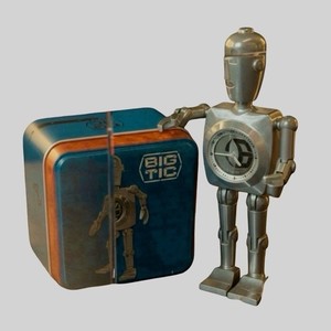 Fossil Big Tic Robot Watch w/ Original Tin – Working Tested – Rare Vintage