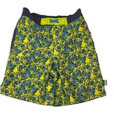 Disney Store Star Wars Boys' Mandalorian Grogu Yellow and Blue Swim Trunks 9/10