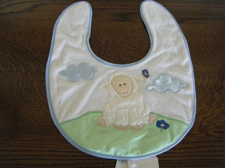 26 x RUSS Baasley Baby Bibs with Cute Sheep Applique - Blue - BNWT