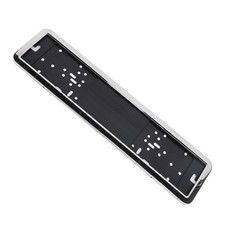 2 Pcs European License Plate Holder Stainless Steel Frame Eu Tag Mounting B...