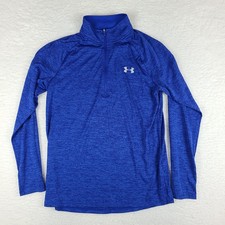 Under Armour Sweater Mens Small Blue Heathered Loose Heatgear Performance Tech