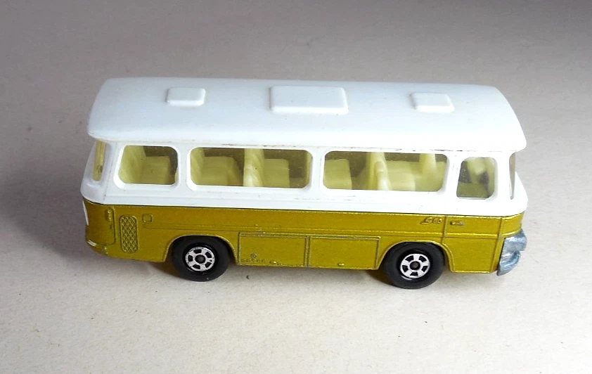 Matchbox Lesney SF 12B-Setra Coach, gold/ weiss, hohle 5 Spokes, unbespielt, top - Bild 3 von 4