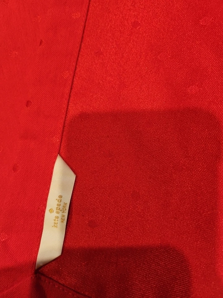 Kate Spade New York Dinner Napkins Red Polka Dots Set 8 Holiday Designer - Image 2 of 4