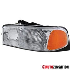 [Left Side] Fit 1999-2006 GMC Sierra 2000-2006 Denali Yukon XL Headlight Lamp