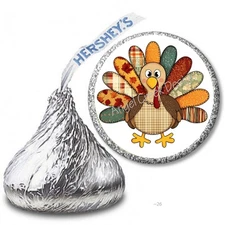 108 THANKSGIVING FAVORS HERSHEY KISS STICKERS CANDY WRAPPERS HERSHEY KISS LABELS