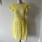 Oasis Lace Dress Size L UK 14 16 Yellow White Lining Holiday Wedding BNWT RRP£48