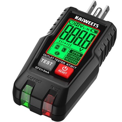 GFCI Outlet Tester with LCD Display, 3-Prong Receptacle Wiring Detector, Volt