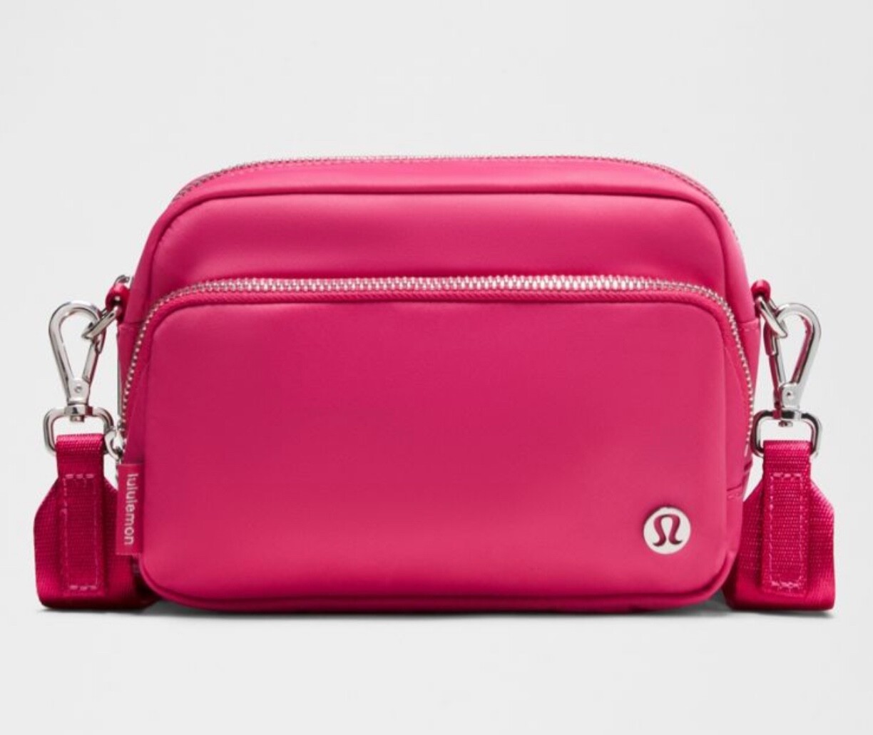 Lululemon Everywhere Crossbody Bag 2L Raspberry Coulis with Metal Hardware NWT