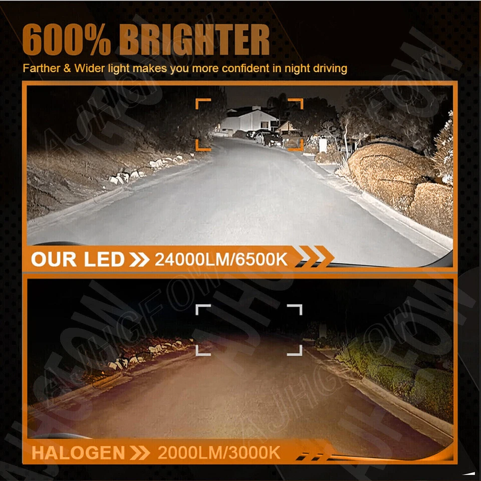 Combo de 4 piezas faros LED altos bajos para Acura CL 1997 1998 1999 6500K Foto 4 de 4