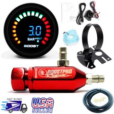 Manual Boost Controller Kit Red Turbo Mbc 0-30psi With Boost Gauge Mount