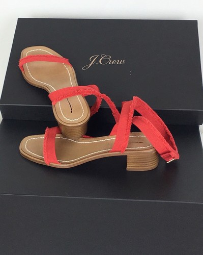 J. Crew $178 G4814 Fringed Grosgrain Ribbon Block-Heel Sandals Made In Italy 5.5 - Picture 5 of 9