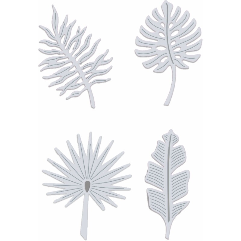Sweet Dixie Tropical Leaves Jungle 4 Piece Die Set Summer Birthday Card Making