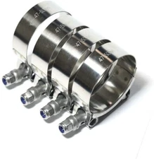 4 Pack 47mm-53mm Stainless Steel T-Bolt Clamp Turbo Intake Silicone Hose Clamps