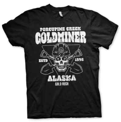 Gold Rush Alaska Porcupine Creek Goldminer Skull Goldrausch Männer Men T-Shirt