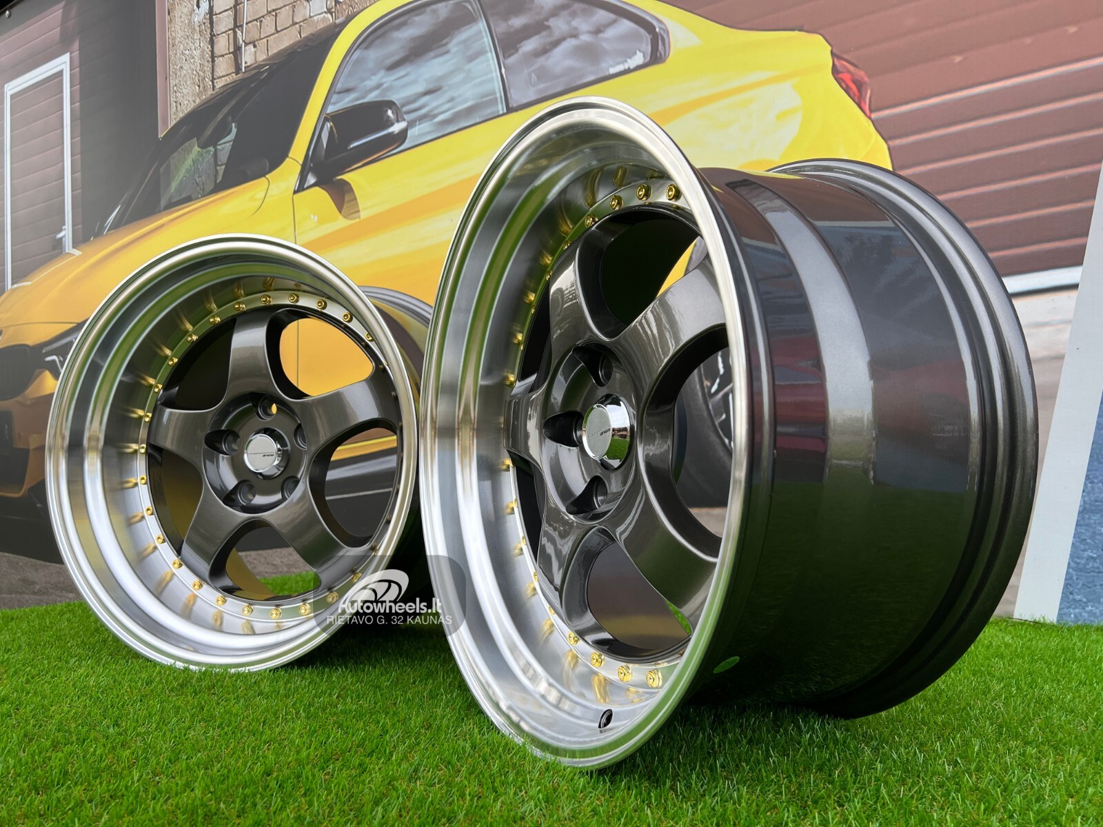 18" 5x114.3 WORK MEISTER S1 Style rims 9J + 10J JDM SSR Deep dish GREY