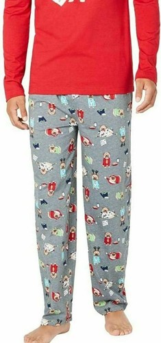 Family PJs Mens Pajama Bottoms S Gray 