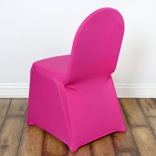 6 Fuchsia SPANDEX CHAIR COVERS for Wedding Banquet Party Reception Decorations