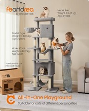 Feandrea 201 cm Tall Cat Tree, XXL Large Cat Tower, PCT195