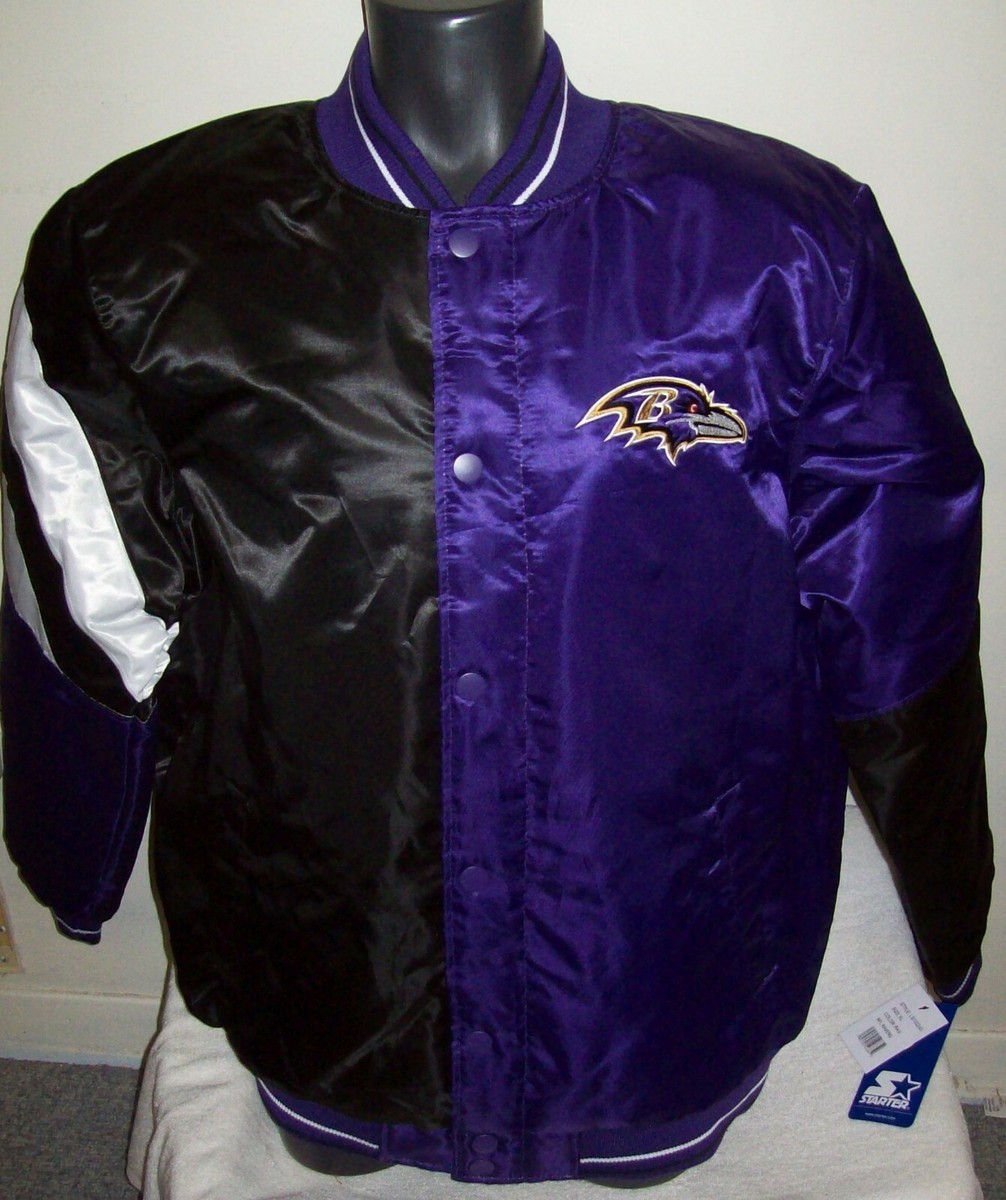 BALTIMORE RAVENS Starter 50/50 PURPLE/BLACK Snap Down Jacket L XL