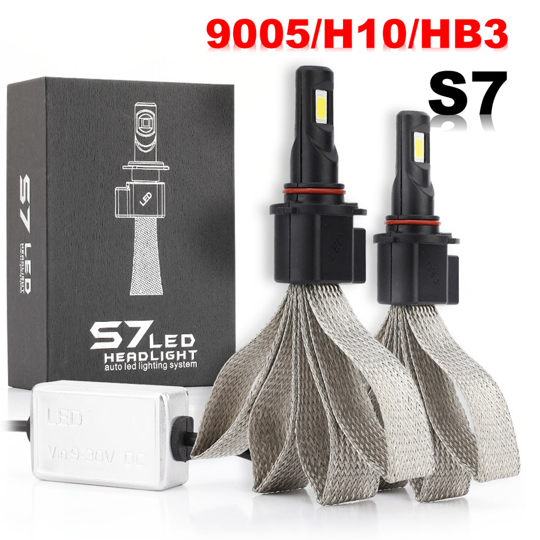アロハ 9005/HB3 LED Headlight Headlamp Fanless 6000K 6400LM Kit