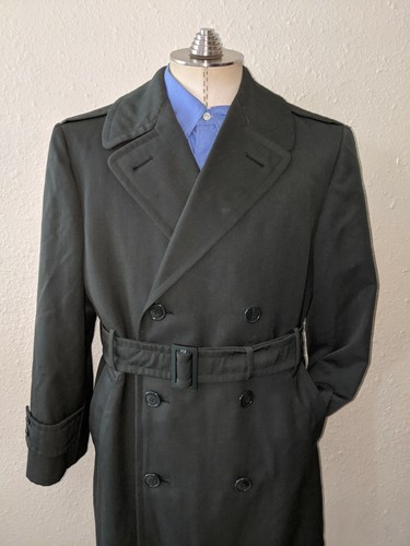 Vintage 1950s Military Trench Rain Coat 
