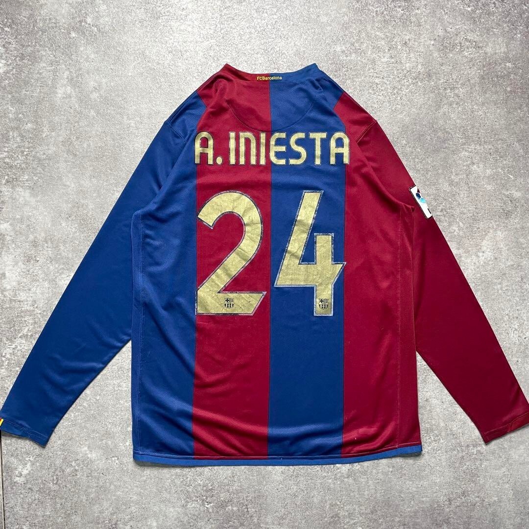 FCバルセロナ A.イニエスタ 24番 シャツ 2006-07 Barcelona Home L/S Jersey INIESTA #24 Nike Size L
