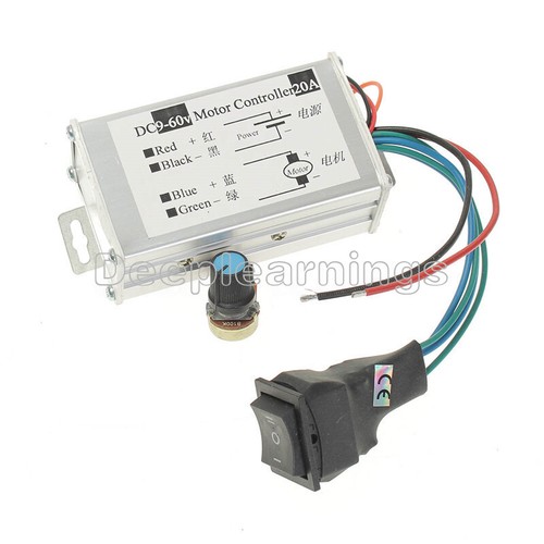 12V 24V 20A Max PWM DC Motor Stepless Variable Speed Controller 25kHz Switch New - Picture 3 of 13