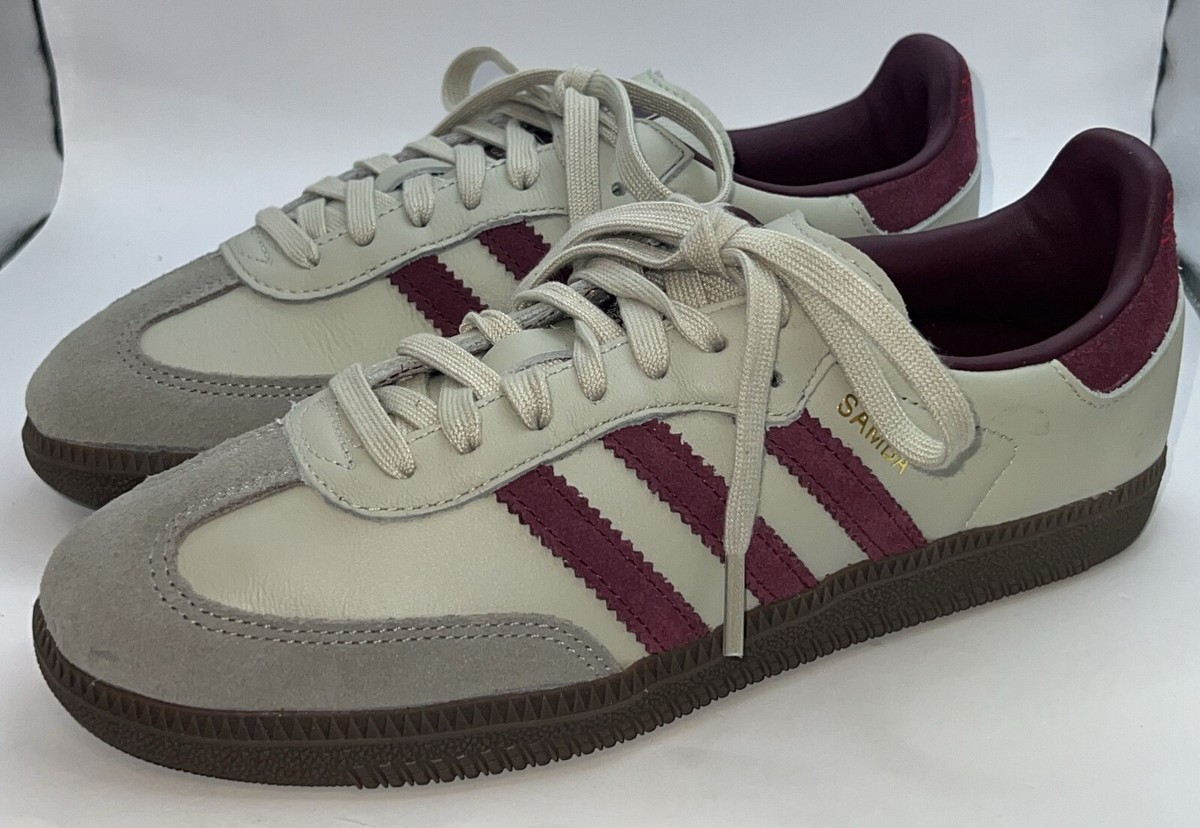 adidas Samba OG Mens Lifestyle Shoes, Putty Grey Maroon, 6.5