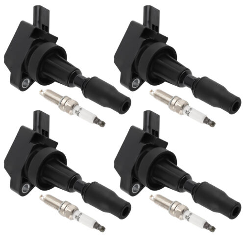 Pack of 4 Ignition Coil + Spark Plugs For Hyundai Elantra Kona Kia Forte5 UF817