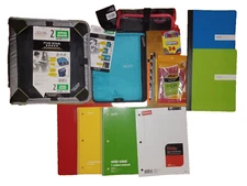 💥 Five Star 2" Zipper Binder HUGE Lot Pencil Pouch Notebook Paper Comp Book New