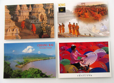 4 x THAILAND Asien (Chiang Rai, Umbrella Painting, Monks Mönche, Lumprang) Asia