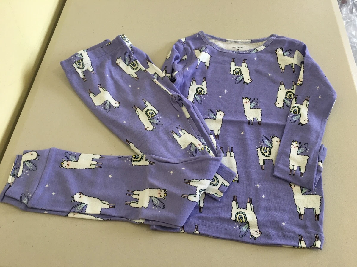 New Carter s Girls Llama Pajama Set Purple 4 6 7 eBay