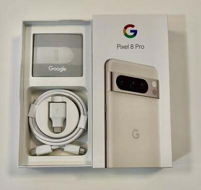 Google Pixel 8 Pro Porcelain G1MNW 128gb Empty Box With Google Pixel 8 Pro Porcelain G1MNW 128gb Empty Box With