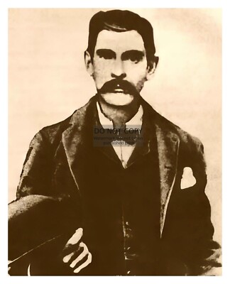 DOC HOLIDAY WILD WEST LAWMAN TOMBSTONE ARIZONA O.K. CORRAL 8X10 SEPIA PHOTO