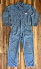 Size 44 Tall Vintage USA Made Walls Master Made Blue Coveralls Embroidered VTG