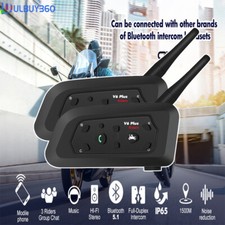 2PCS Motorcycle Bluetooth Intercom Wireless Bluetooth Motorcycle Helmet  Headset