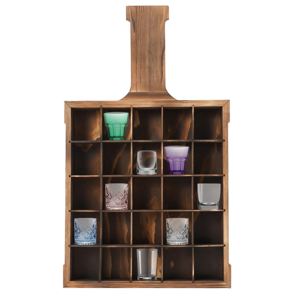 Glass Storage Shelf Organizer Wall Mounted Glass Holder Cabinet Display Case - Image 2 of 4
